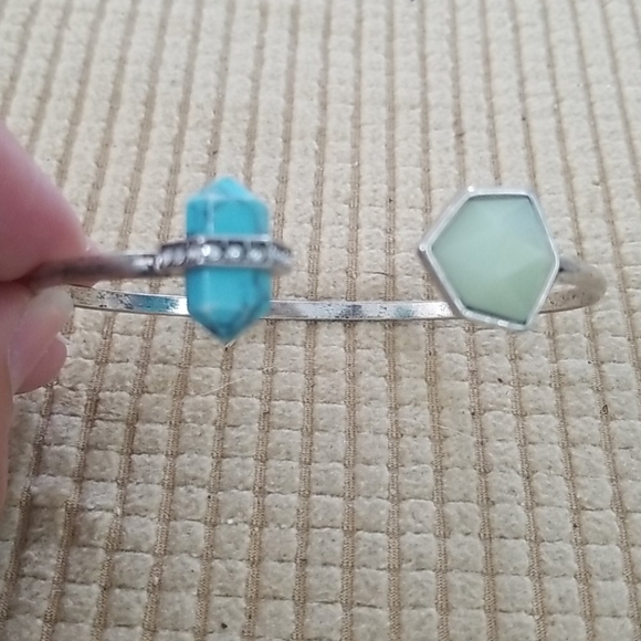New Chloe and Isabel Open Cuff Bracelet blue stone detail - Picture 1 of 3